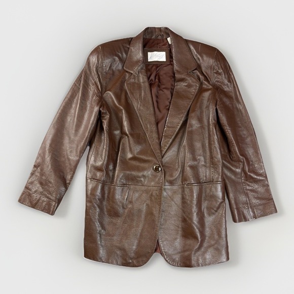 Lord & Taylor Jackets & Blazers - Vintage Lord & Taylor Women's 8 Brown Lamb Leather Blazer Jacket